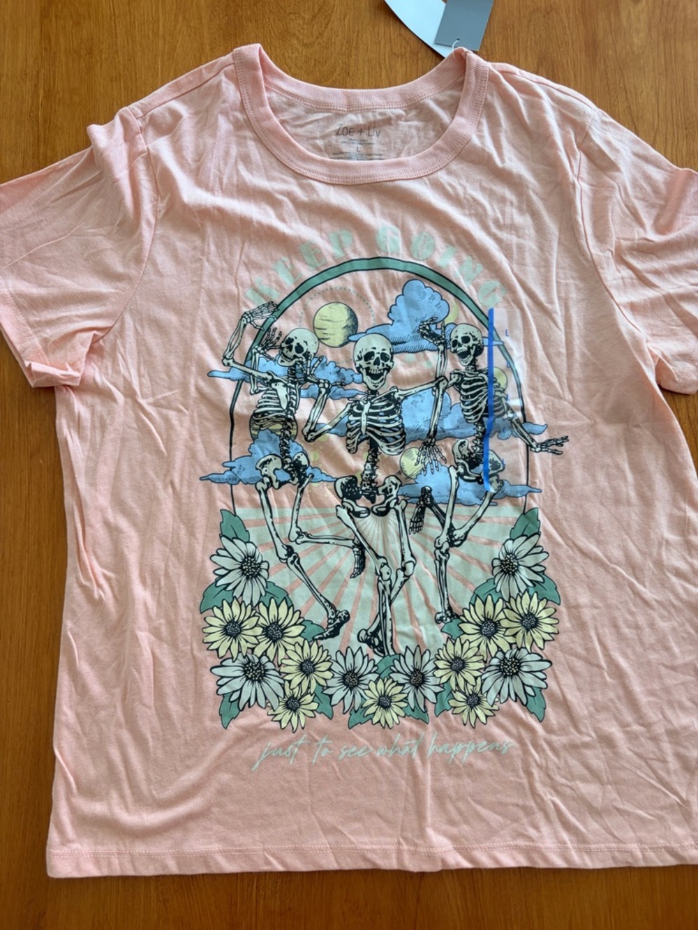 Zoe + Liv Pastel Pink Skeleton Dance Graphic Tee
